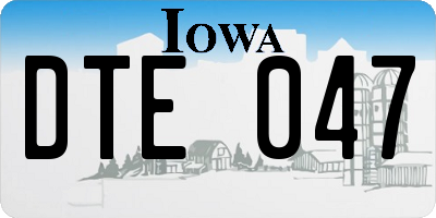 IA license plate DTE047