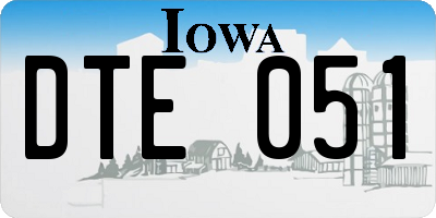 IA license plate DTE051