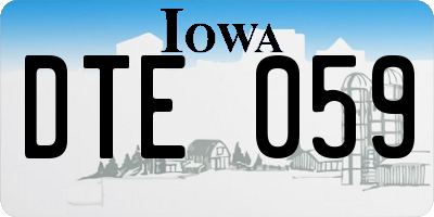 IA license plate DTE059