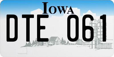 IA license plate DTE061