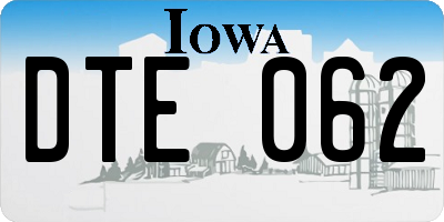 IA license plate DTE062