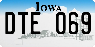 IA license plate DTE069