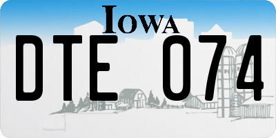 IA license plate DTE074