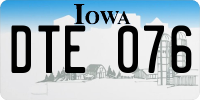 IA license plate DTE076