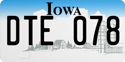 IA license plate DTE078