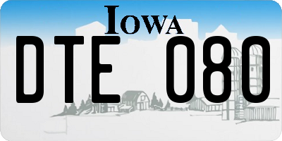 IA license plate DTE080