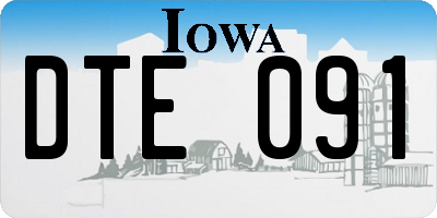 IA license plate DTE091
