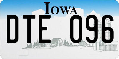 IA license plate DTE096