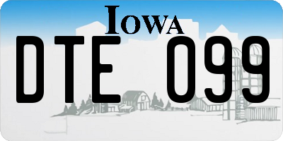 IA license plate DTE099