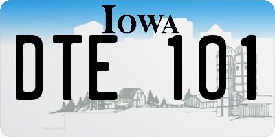 IA license plate DTE101