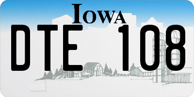IA license plate DTE108