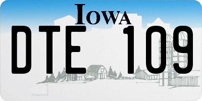 IA license plate DTE109