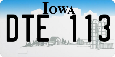 IA license plate DTE113