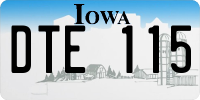 IA license plate DTE115