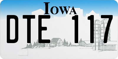 IA license plate DTE117