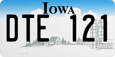IA license plate DTE121