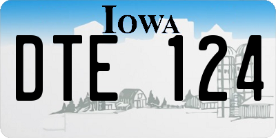 IA license plate DTE124