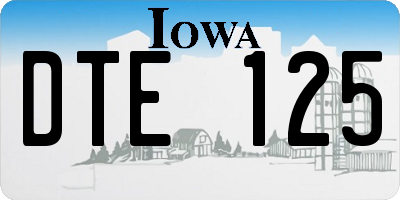 IA license plate DTE125