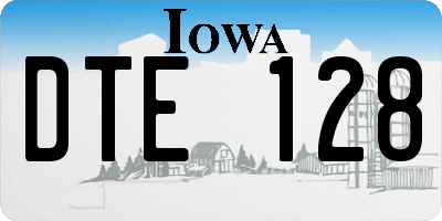 IA license plate DTE128