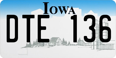 IA license plate DTE136