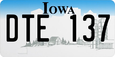 IA license plate DTE137