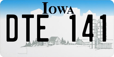 IA license plate DTE141