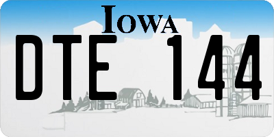 IA license plate DTE144