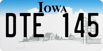 IA license plate DTE145