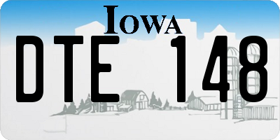 IA license plate DTE148