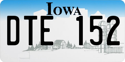 IA license plate DTE152