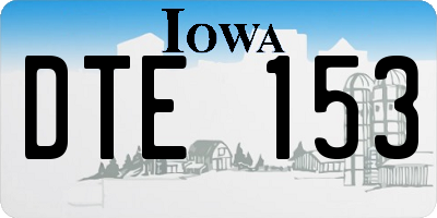 IA license plate DTE153