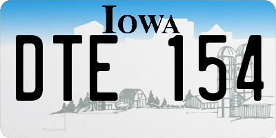 IA license plate DTE154