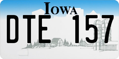 IA license plate DTE157