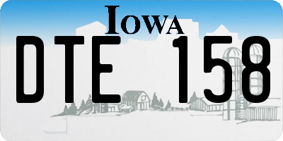 IA license plate DTE158