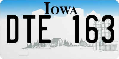 IA license plate DTE163