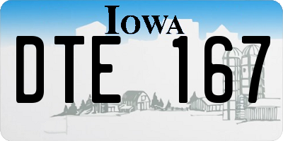 IA license plate DTE167