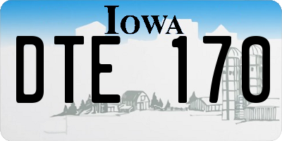 IA license plate DTE170