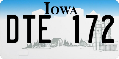 IA license plate DTE172