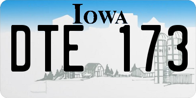 IA license plate DTE173