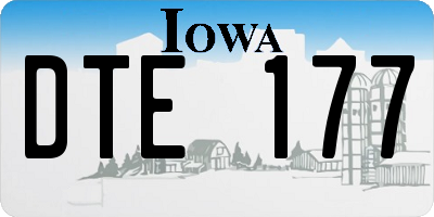 IA license plate DTE177