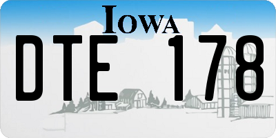 IA license plate DTE178