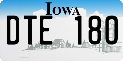 IA license plate DTE180