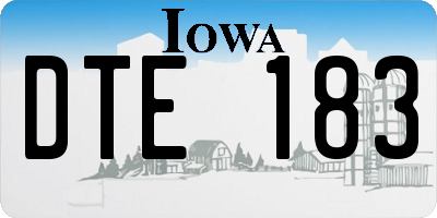 IA license plate DTE183