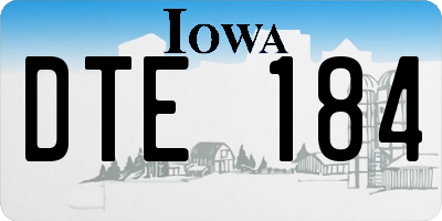 IA license plate DTE184