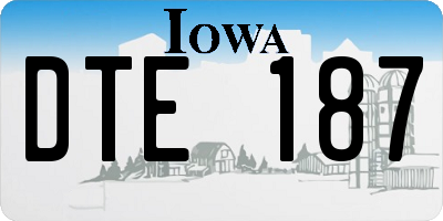 IA license plate DTE187