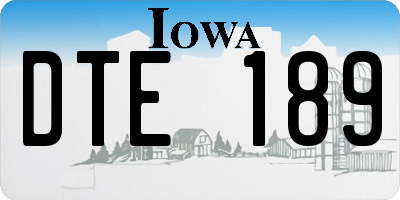 IA license plate DTE189