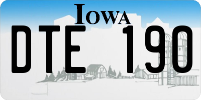 IA license plate DTE190
