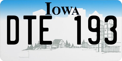 IA license plate DTE193