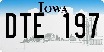 IA license plate DTE197