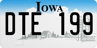 IA license plate DTE199